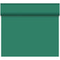 A partially unrolled Dunicel table runner Tête-à-Tête (24 m x 0.4 m, 20 sections) by Duni GmbH in solid teal green extends downward, making it perfect for table decoration or as a stylish table runner.