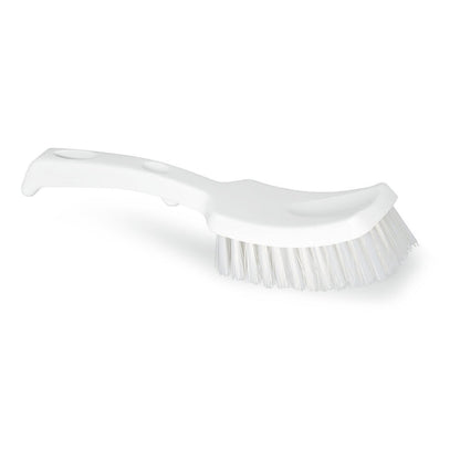 The Nölle Profi Brush HACCP short handle brush 25 cm features 0.5 mm hard bristles, stiff angled bristles, and an ergonomic handle with two thumb grips from Nölle Profi Brush Bürsten- & Pinseltechnik e.K.