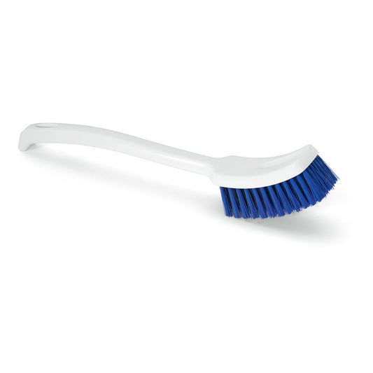 The Nölle Profi Brush HACCP long handle brush 40 cm with hard 0.5 mm bristles from Nölle Profi Brush Bürsten- & Pinseltechnik e.K. is ideal for professional cleaning and is presented against a white background.