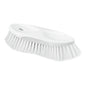 The Nölle Profi Brush HACCP jug brush (19 cm, 0.5 mm hard bristles) from Nölle Profi Brush Bürsten- & Pinseltechnik e.K. is a white plastic brush with stiff bristles and an oval handle with two finger grooves, depicted on a plain white background.