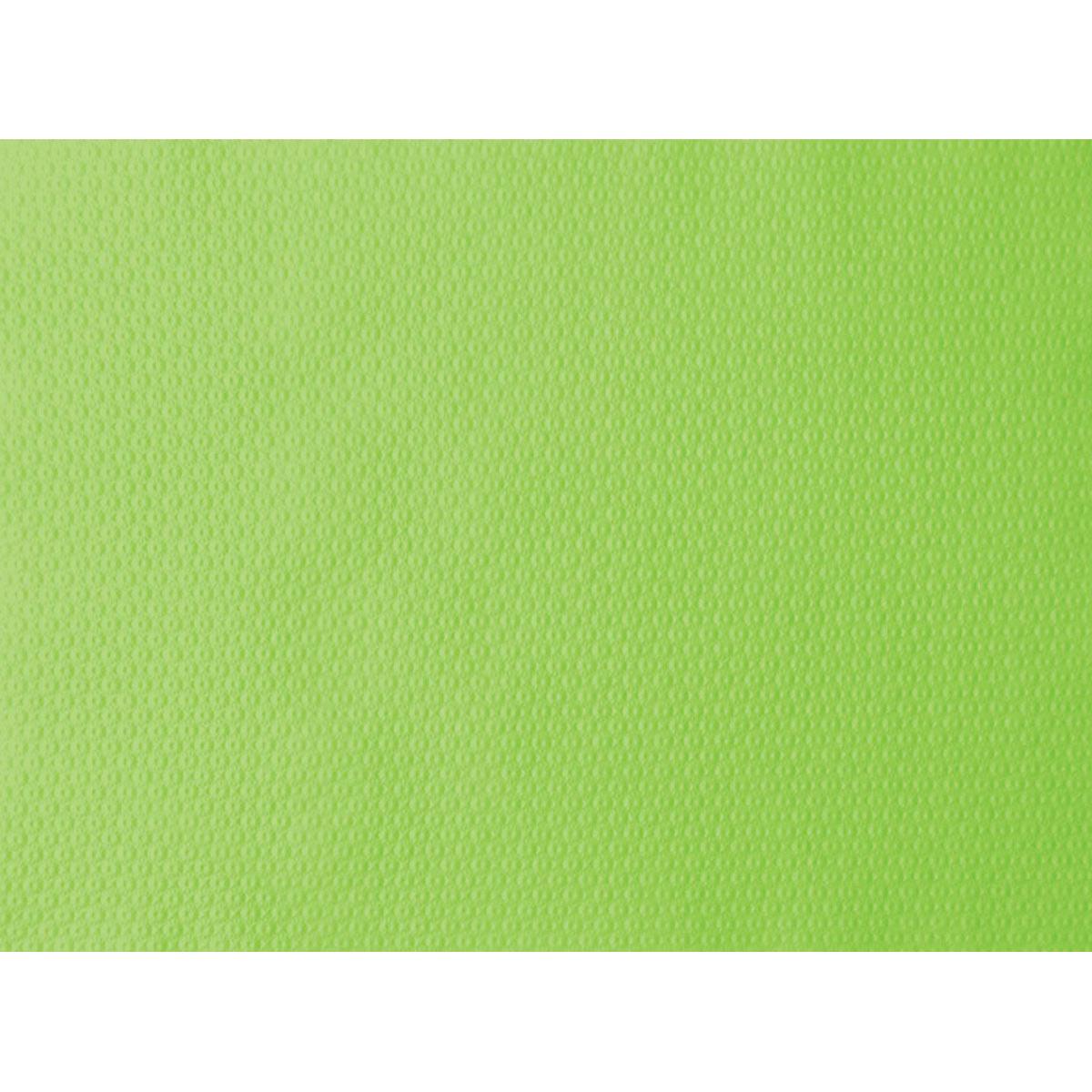 The close-up of the Duni GmbH paper placemat 30x40 cm in kiwi shows a bright green, textured surface with evenly distributed, raised dots - ideal for parties and events. The package contains 500 pieces.