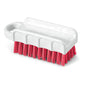 Pictured is a Nölle Profi Brush HACCP nail brush 15.5 cm with hard red 0.5 mm bristles from Nölle Profi Brush Bürsten- & Pinseltechnik e.K. on a plain white background.