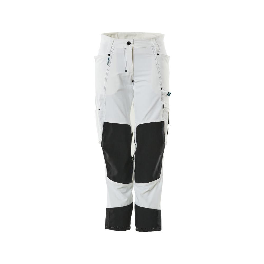 Pants with knee pockets, women, diamond pants, white