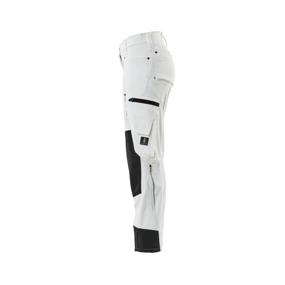 Pants with knee pockets, women, diamond pants, white