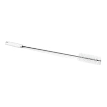 The Nölle Profi Brush HACCP Twisted Brush from Nölle Profi Brush Bürsten- & Pinseltechnik e.K. features a white handle, a twisted metal rod, and 0.5 mm hard bristles for cleaning bottles or narrow containers.