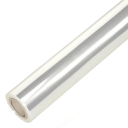 The unprinted Starpak transparent film from Starpak impresses with a smooth, shiny surface and a stable cardboard core. It is presented as a roll from an angle against a white background and is versatile in use.