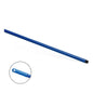 The Nölle Profi Brush HACCP fiberglass handle 150 cm from Nölle Profi Brush Bürsten- & Pinseltechnik e.K., shown here at an angle on white, has a blue textured grip, a black threaded tip, and a hanging hole - ideal for the food industry. The image shows a detail of the grip.