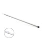 The Nölle Profi Brush HACCP aluminum handle 140 cm from Nölle Profi Brush Bürsten- & Pinseltechnik e.K. has a black cap at one end, a notched white plastic tip, is hygienic and HACCP-compliant. Depicted on a solid white background.