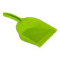 The Nölle Profi Brush HACCP dustpan without a lip made of durable plastic with a hanging hole is a bright green dustpan for collecting dust and dirt. Depicted on a white background. Brand: Nölle Profi Brush Bürsten- & Pinseltechnik e.K.