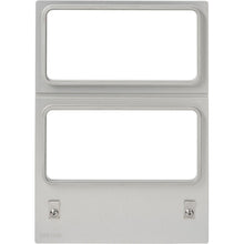 The DF10 cassette for Sandwich Tray 181x96x85 mm (2-compartment) by Duni GmbH has a silver frame with two rectangular openings, two screws at the bottom corners, and the number "186166" at the bottom left on a white background.