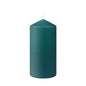 A cylindrical, dark green pillar candle by Duni GmbH (150 x 70 mm) with a pointed tip and white wick on a white background. Offers approx. 50h burn time for long-lasting ambiance.