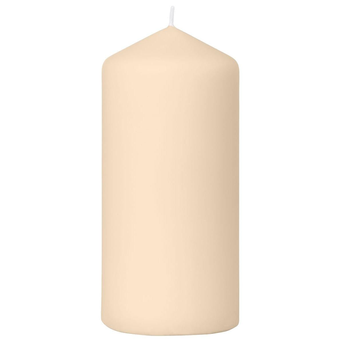 The Duni GmbH pillar candles (150 x 70 mm) stand unlit with a rounded tip and visible wick against a white background, offering up to 50 hours of burn time for long-lasting elegance.