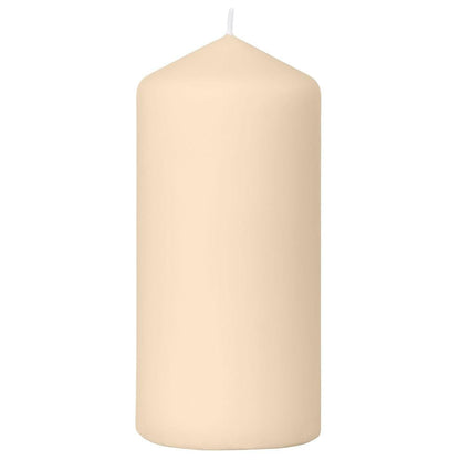 The Duni GmbH pillar candles (150 x 70 mm) stand unlit with a rounded tip and visible wick against a white background, offering up to 50 hours of burn time for long-lasting elegance.