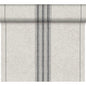 The Dunicel table runner Tête-à-Tête by Duni GmbH (24 m x 0.4 m, 20 parts) is in light gray with a textured surface and three narrow black stripes - ideal for elegant table decorations or stylish tête-à-tête situations.