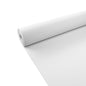 A Duni GmbH paper tablecloth roll 100x1.18 m - White disposable tablecloth | 1 roll is unrolled diagonally on a white background. The practical tablecloth is ideal for stylish table decoration and extends down to the right.
