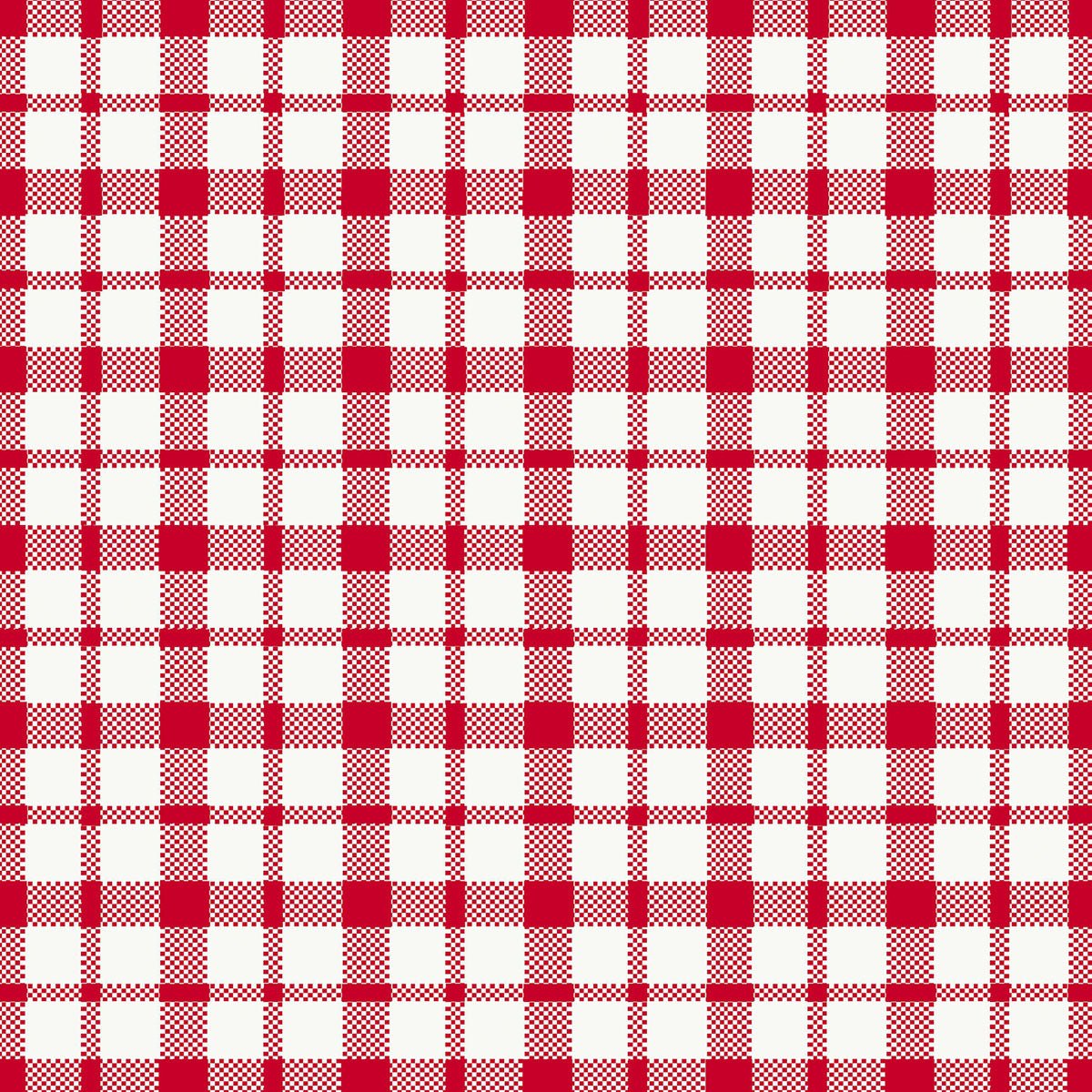 A red-white checkered pattern with evenly running lines forms squares and rectangles on these high-quality Dunisoft napkins 40 x 40 cm 1/4 fold by Duni GmbH.