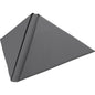 A neatly folded Dunilin napkin 40 x 40 cm 1/4 fold napkin from Duni GmbH, arranged in a pyramid and set against a plain white background.