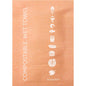 The refreshment towel 50x70 mm from Duni GmbH is compostable, brown, with white food icons and the inscription "COMPOSTABLE WET TOWEL" and "ecoecho" - ideal as an eco-friendly refreshment towel for on the go. Pack of 1000 pieces.