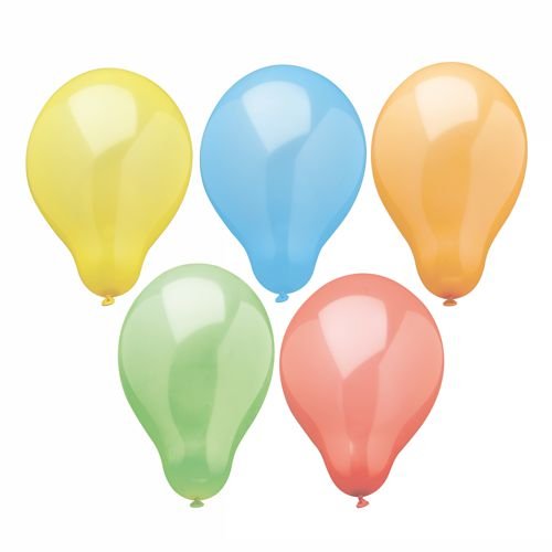 PAPSTAR GmbH Balloons "Rainbow" Ø 19 cm, assorted colors in a pack of 10: Ten colorful balloons for every celebration, ideal for birthdays and perfectly arranged against a white background.