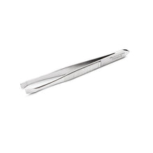 A 12-pack of tweezers | Box from Orkla Wound Care AB, each with a ridged handle and slanted tips for precise tasks. Pictured on a white background.