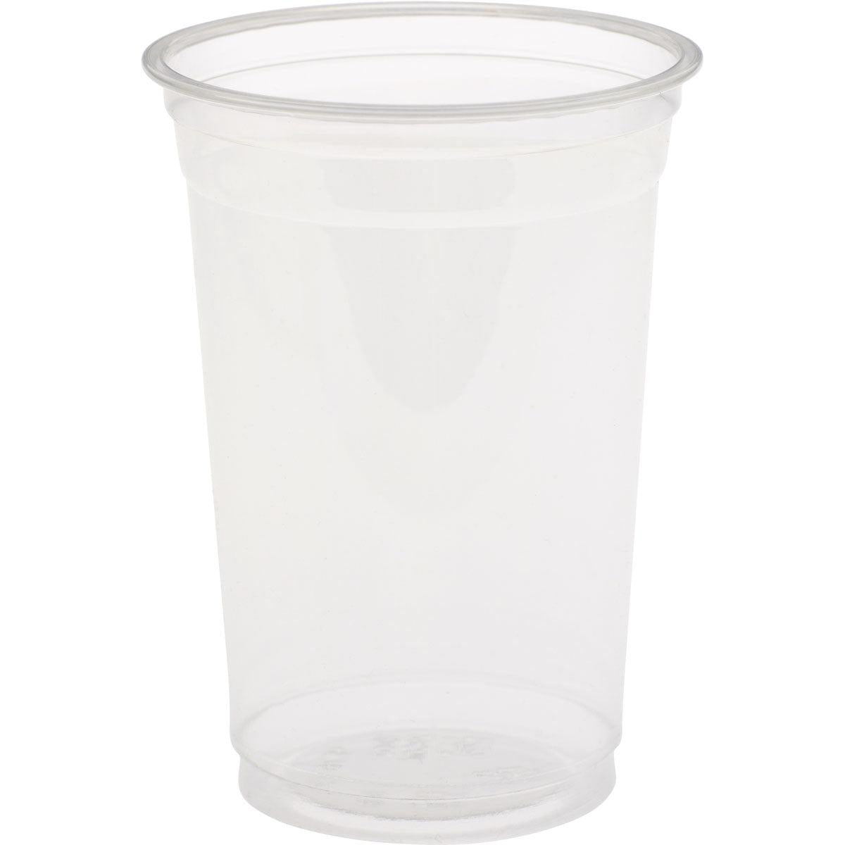A Duni GmbH rPET Glass Crystal 300 ml Transparent Disposable Cup stands upright against a white background. The package contains 65 pieces.