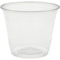 The Glass Crystal Transparent by Duni GmbH is a clear plastic cup with a flared rim and horizontal grip grooves, depicted empty on a plain white background. Its refined design gives it the appearance of elegant glassware while being durable.