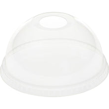 The Duni GmbH dome lid with opening for 188004-6, made of transparent rPET, offers a secure, environmentally friendly packaging solution thanks to its dome shape and non-slip edge. Pack of 50 pieces.
