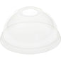 The Duni GmbH dome lid with opening for 188004-6, made of transparent rPET, offers a secure, environmentally friendly packaging solution thanks to its dome shape and non-slip edge. Pack of 50 pieces.