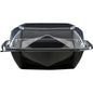 The Octaview® S food container from Duni GmbH (APET 150x150x70, Black/Transparent) is shown closed and empty, with a black base and clear hinged lid for good visibility of the contents. Package size: 400 pieces.