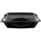 A Duni GmbH Octaview® L+ Black/Transparent APET 225x225x80 takeaway container with a clear lid is shown closed and empty against a white background. The package contains 100 pieces.