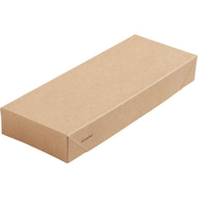 A flat, closed, rectangular cardboard box in plain brown with a small "ecochic" logo - Viking Slim Brick Lid Box Brown Cardboard/PLA 225x85x30 by Duni GmbH - eco-friendly packaging, pack of 300 pieces, perfect for sustainable storage.
