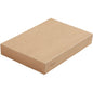 A closed, rectangular Viking Brick Lid Box Brown Cardboard/PLA 200x140x30 from Duni GmbH is depicted on a white background, unlabeled except for faint text as an environmentally friendly packaging for gastronomy packaging (Pack: 300 pieces).