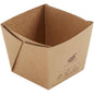 The Viking Cube Mini 250 ml from Duni GmbH is a brown, square, biodegradable food container made of cardboard/PLA (75x75x60 mm) with folded corners and printed details on one side, shown empty in an oblique top view. Package: 300 pieces.