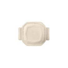 A brown bagasse lid for the 188140 disposable food container by Duni GmbH (202x160x37mm, pack of 80 pieces) is pictured from above with two small handles on a plain white background.