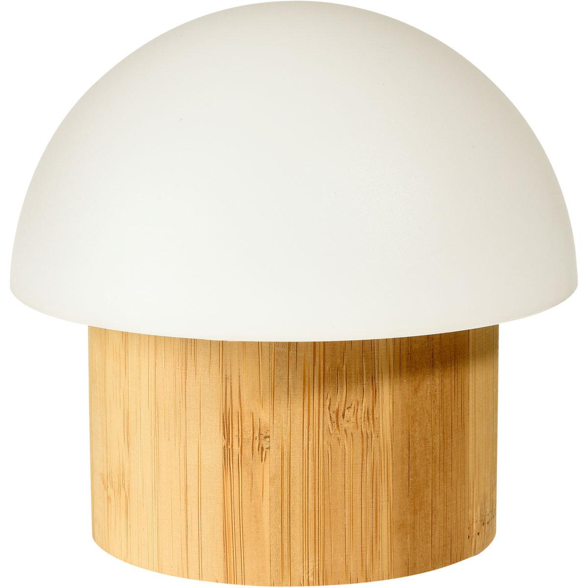 The LED candle holder made of bamboo (105x110 mm) by Duni GmbH, in a stylish design, was photographed against a white background - an elegant choice for sustainable lighting. Package: 1 piece.