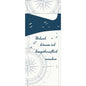 The navy and white Sacchetto tissue 190 x 85 mm from Duni GmbH features wind roses, flying birds, and the German text "I could do vacations professionally."