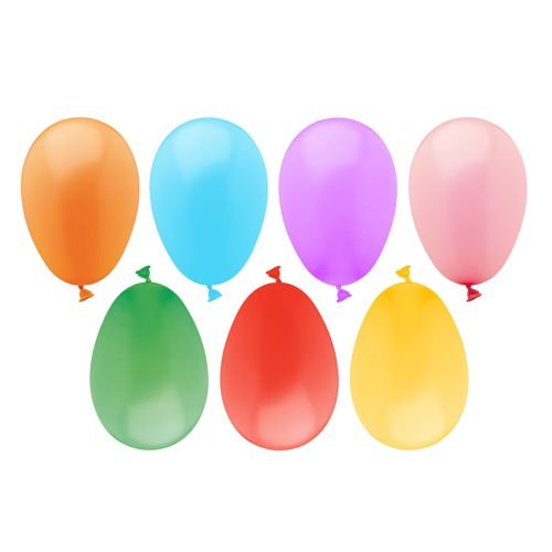 PAPSTAR Balloons colorfully assorted (bag with 100 pieces) from PAPSTAR GmbH in bright colors are ideal for water bombs and summer parties - perfectly arranged against a white background.
