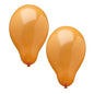 Two orange PAPSTAR 10 balloons Ø 25 cm from PAPSTAR GmbH made of high-quality latex are inflated and glossy against a white background - ideal as decoration.