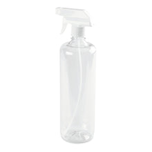 A Nölle Profi Brush spray bottle, color-transparent, 960 ml made of plastic from Nölle Profi Brush Brush & Paintbrush Technology e.K., with a white spray head, stands upright against a white background.