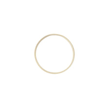 Next to the small white rubber band (pack of 100 pieces) by Duni GmbH, a simple, thin gold ring is depicted on a white background, emphasizing the minimalist design of the ring in the top view.