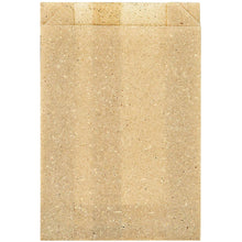 A light brown grass paper bag, Bloom Mini 175x120 mm from Duni GmbH, stands against a white background. The speckled texture and open top make it ideal as a sustainable shopping bag or gift packaging. Pack of 500 pieces.