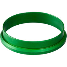 A green, circular metal ring with a raised edge for storing 96 mm cassette DF5, shown on a white background. Product: Cassette DF5 ø 96 mm Green | Package (1 piece), Brand: Duni GmbH.