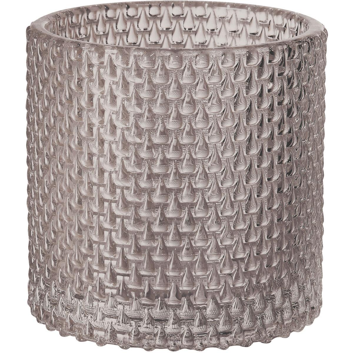 The candle holder Calm 80 x 80 mm by Duni GmbH is a cylindrical, clear glass candle holder with a raised diamond pattern. Its thick, robust construction makes it a stylish and durable addition to any decor.