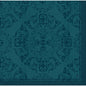 Duni GmbH Dunilin napkins 40 x 40 cm 1/4 fold, teal with elegant damask floral and tendril pattern, and a decorative border - high-quality napkins for any stylishly set table.