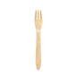 A single Duni GmbH fork 190 mm, waxed wood, stands upright against a white background - a minimalist example of sustainable disposable cutlery (Package: 100 pieces).