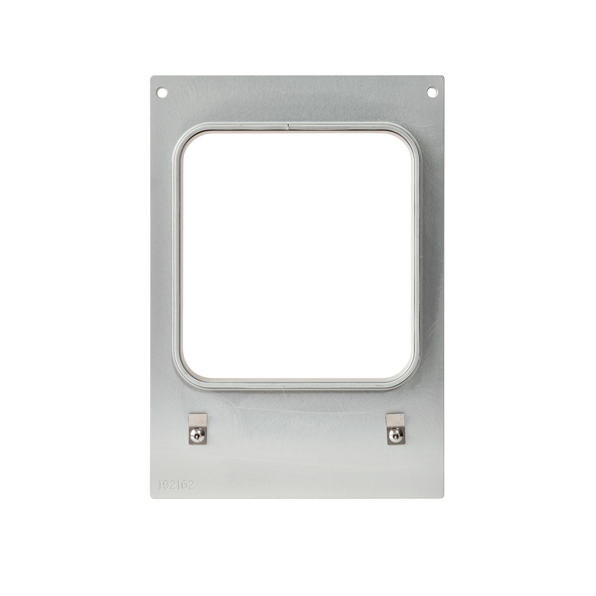 The cassette DF10/20 for Forum Bowl 918, 1114 ml of Duni GmbH is a sturdy rectangular metal frame with rounded corners, two small clips at the bottom, and two screw holes at the top, depicted on a white background.