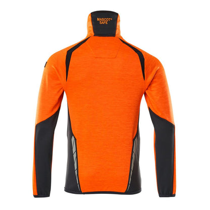 Fleece sweater with short zip microfleece jacket