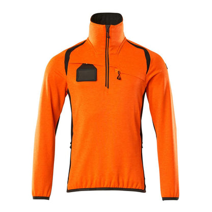 Fleece sweater with short zip microfleece jacket