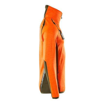 Fleece sweater with short zip microfleece jacket