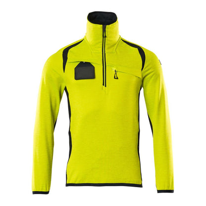 Fleece sweater with short zip microfleece jacket